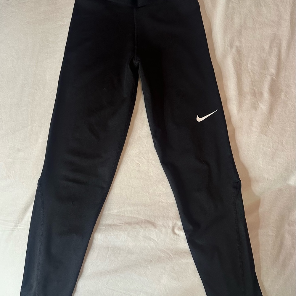 NIKE BLACK LEGGINGS WITH WHITE LOGO
